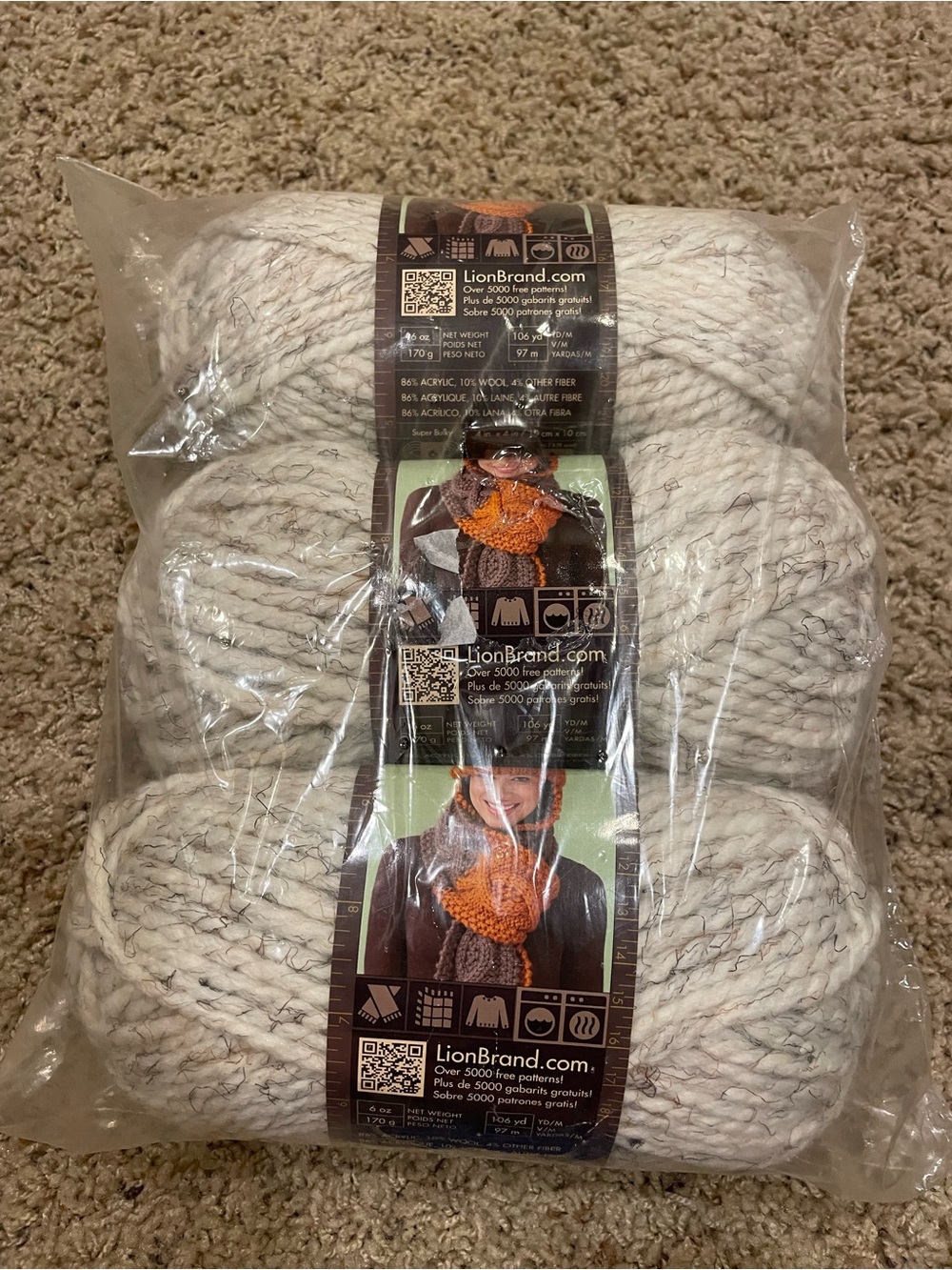 Lion Brand Wool-Ease Thick & Quick Yarn 402 Wheat (3)